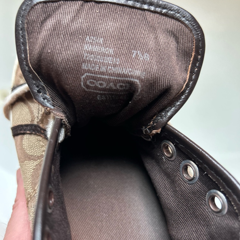 Coach Women's Tan and Brown Patterned Sneakers - Picture 4 of 8